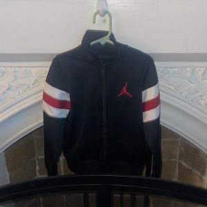 Jordan Boys Black Multi Color Blocked Mock Neck Jersey Jacket Size 6